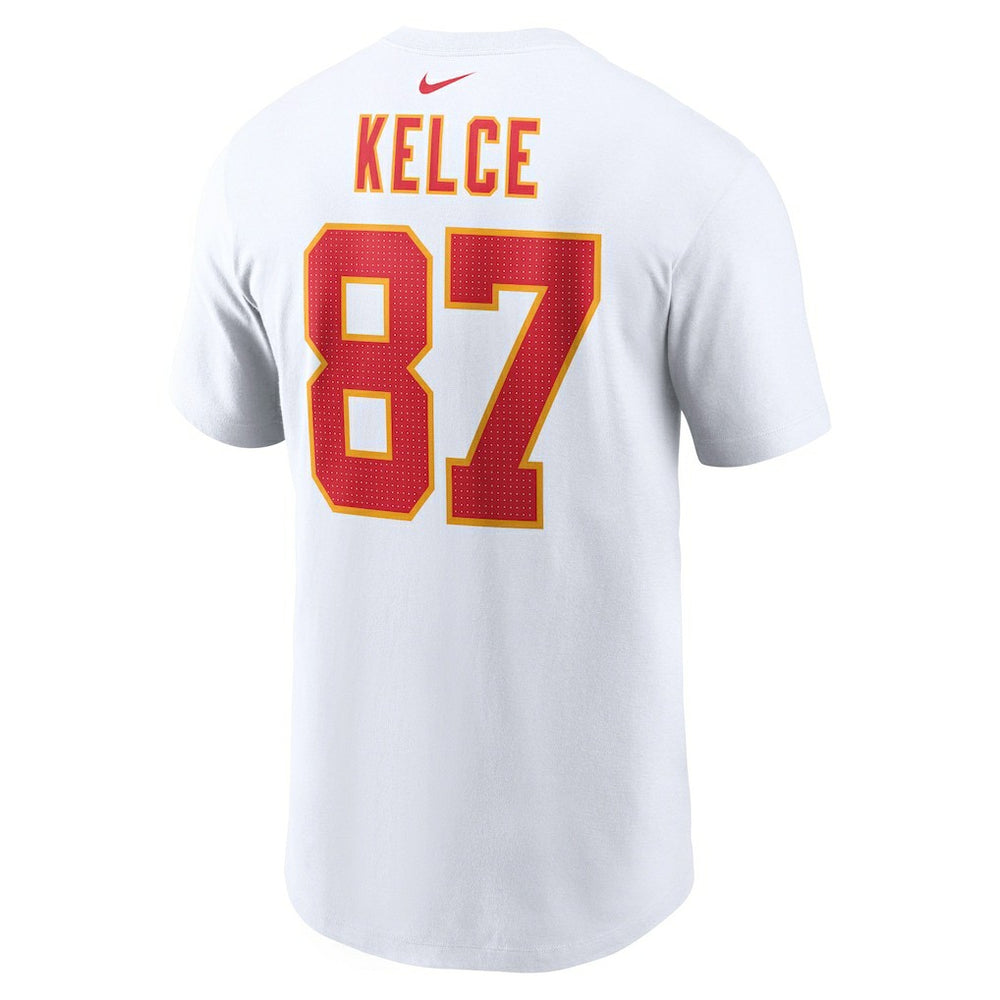 Travis Kelce Kansas City Chiefs Player Name & Number T-Shirt White | Nike for Sale