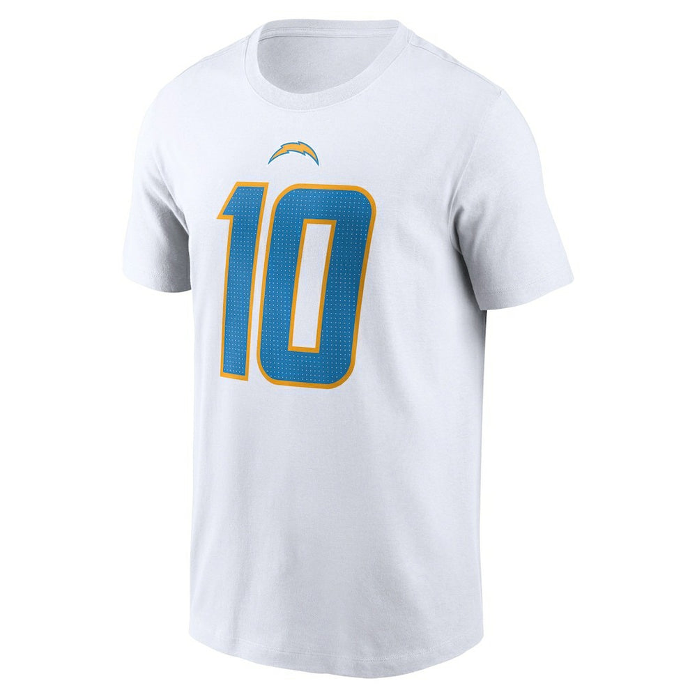 Justin Herbert Los Angeles Chargers Player Name & Number T-Shirt White | Nike for Sale