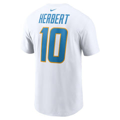 Justin Herbert Los Angeles Chargers Player Name & Number T-Shirt White | Nike for Sale