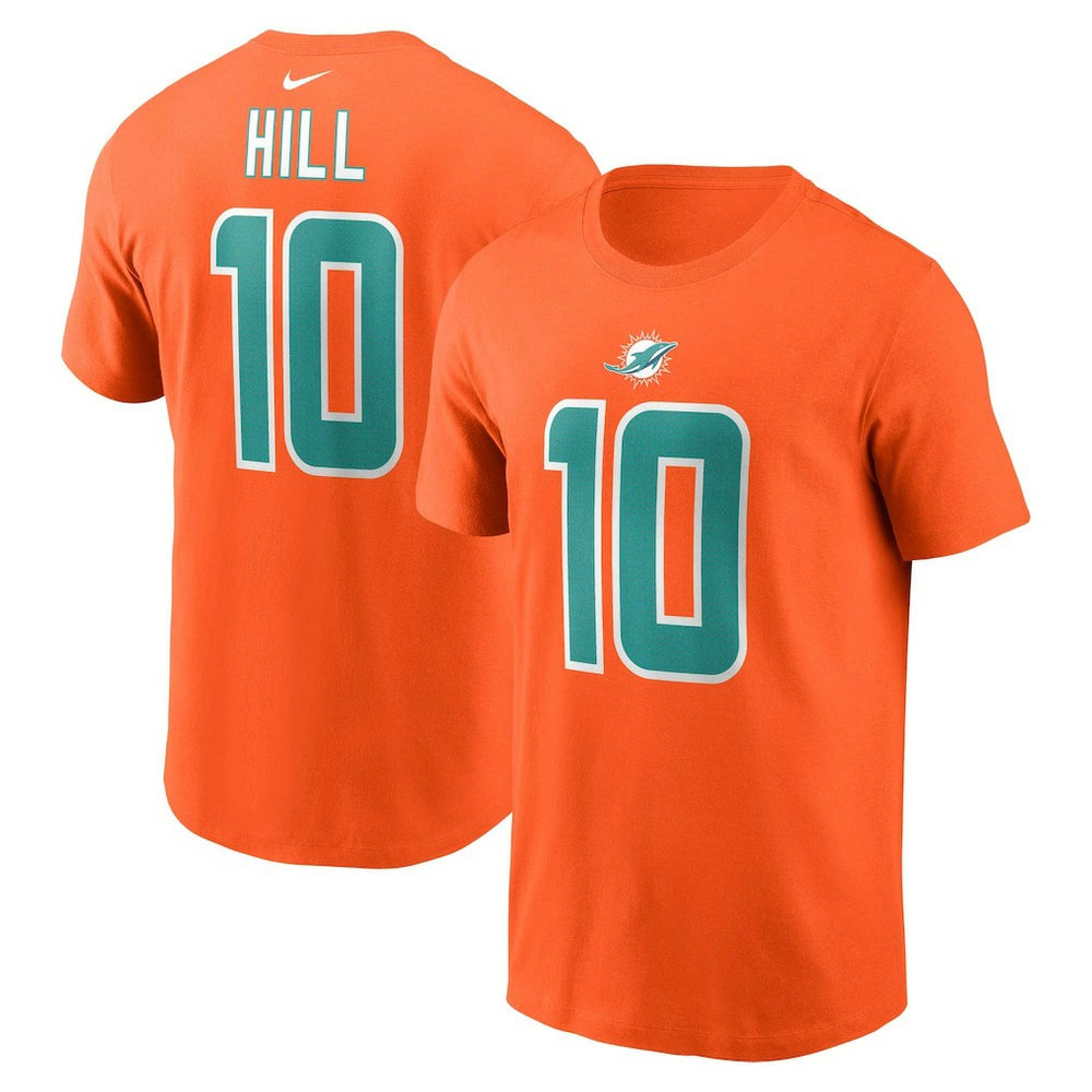 Tyreek Hill Miami Dolphins Player Name & Number T-Shirt Orange | Nike for Sale