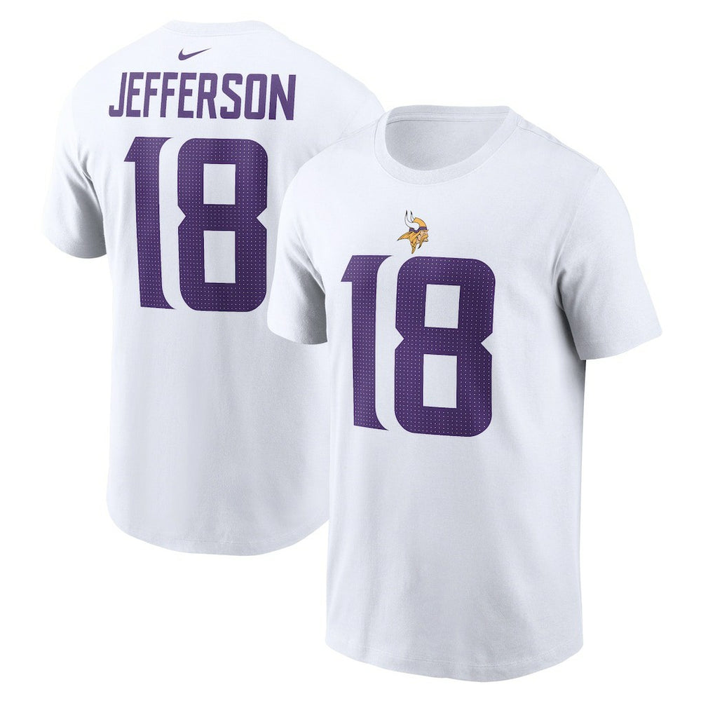 Justin Jefferson Minnesota Vikings Player Name & Number T-Shirt White | Nike for Sale