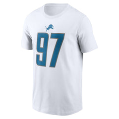 Aidan Hutchinson Detroit Lions Player Name & Number T-Shirt White | Nike for Sale