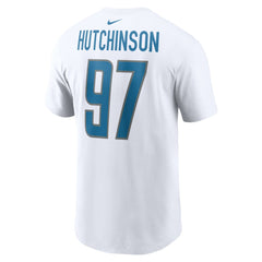 Aidan Hutchinson Detroit Lions Player Name & Number T-Shirt White | Nike for Sale