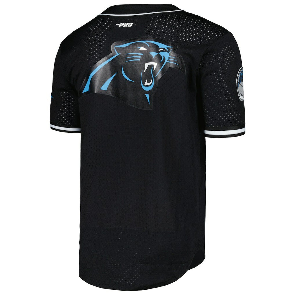 Bryce Young Carolina Panthers Pro Standard Mesh Baseball Button-Up T-Shirt Black | NFL