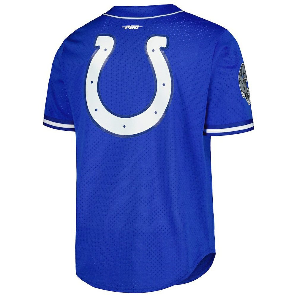 Anthony Richardson Indianapolis Colts Pro Standard Mesh Baseball Button-Up T-Shirt Royal | NFL