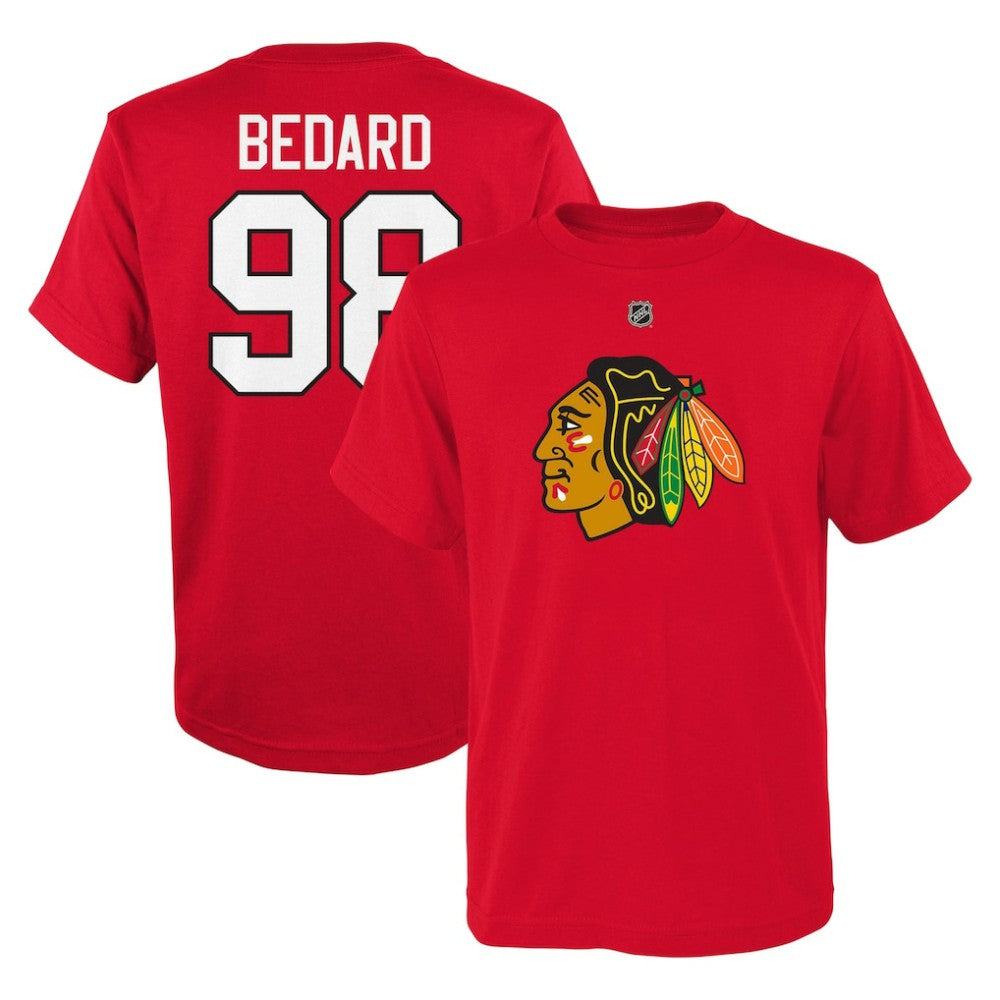Connor Bedard Chicago Blackhawks Preschool Authentic Stack Name & Number T-Shirt - Red - NHL