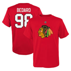 Connor Bedard Chicago Blackhawks Preschool Authentic Stack Name & Number T-Shirt - Red - NHL