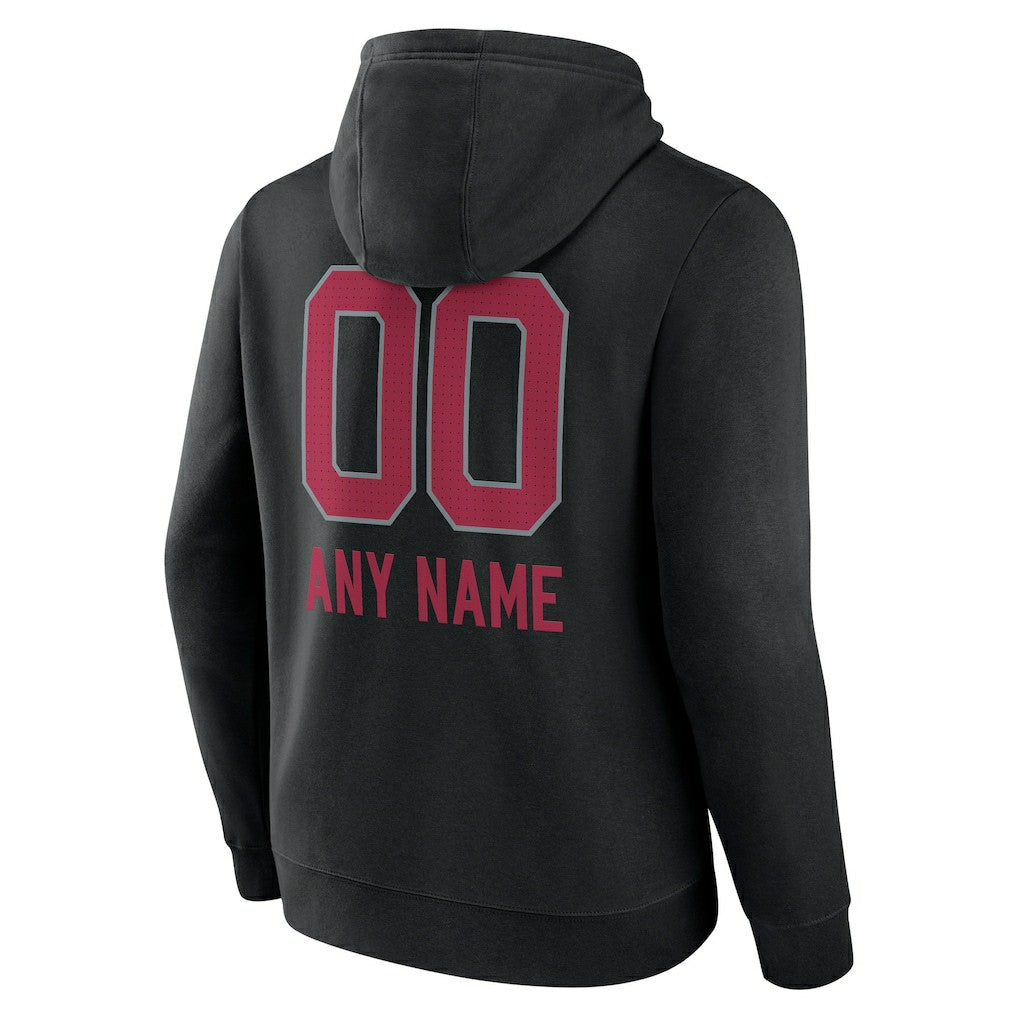 Arizona Cardinals Personalized Name & Number Team Wordmark Pullover Hoodie Black | NFL