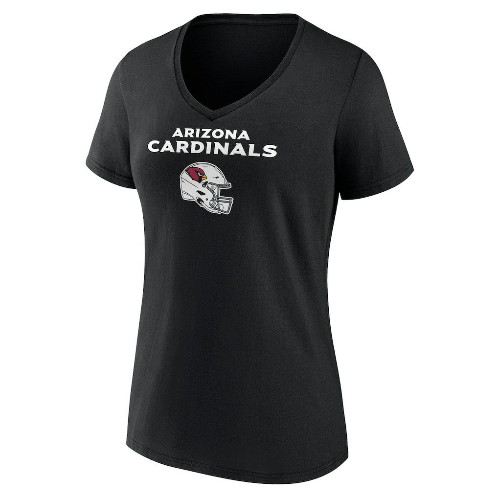 Arizona Cardinals Women's Personalized Name & Number Team Wordmark V-Neck T-Shirt Black | NFL