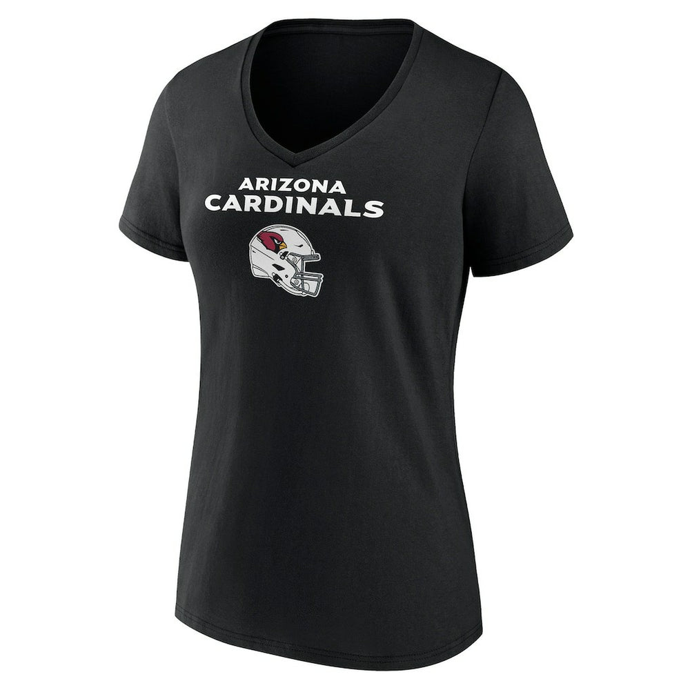 Arizona Cardinals Women's Personalized Name & Number Team Wordmark V-Neck T-Shirt Black | NFL