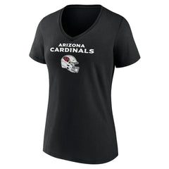 Arizona Cardinals Women's Personalized Name & Number Team Wordmark V-Neck T-Shirt Black | NFL