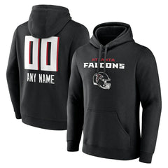 Atlanta Falcons Personalized Name & Number Team Wordmark Pullover Hoodie Black | NFL