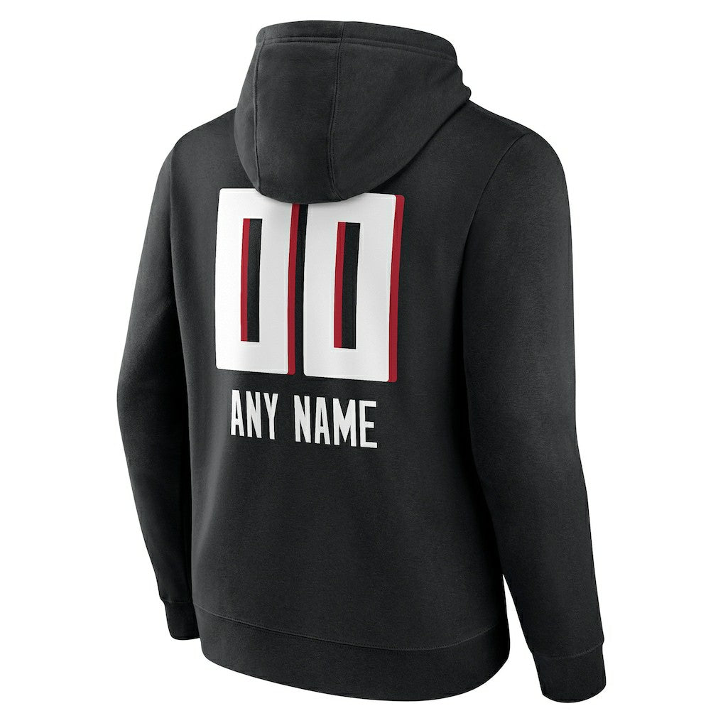 Atlanta Falcons Personalized Name & Number Team Wordmark Pullover Hoodie Black | NFL