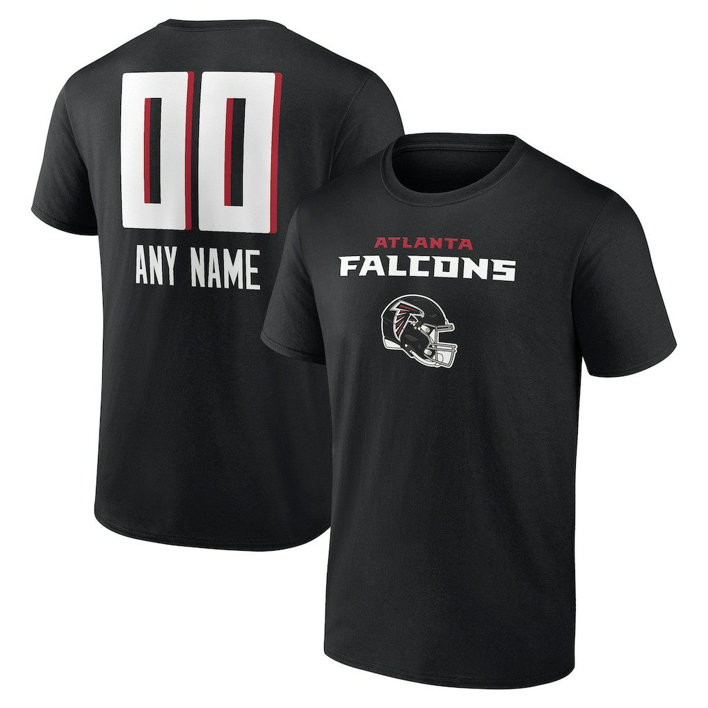 Atlanta Falcons Personalized Name & Number Team Wordmark T-Shirt Black | NFL