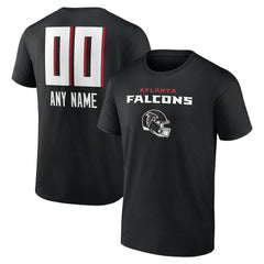Atlanta Falcons Personalized Name & Number Team Wordmark T-Shirt Black | NFL