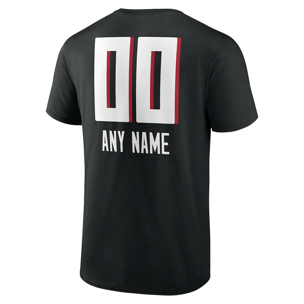 Atlanta Falcons Personalized Name & Number Team Wordmark T-Shirt Black | NFL
