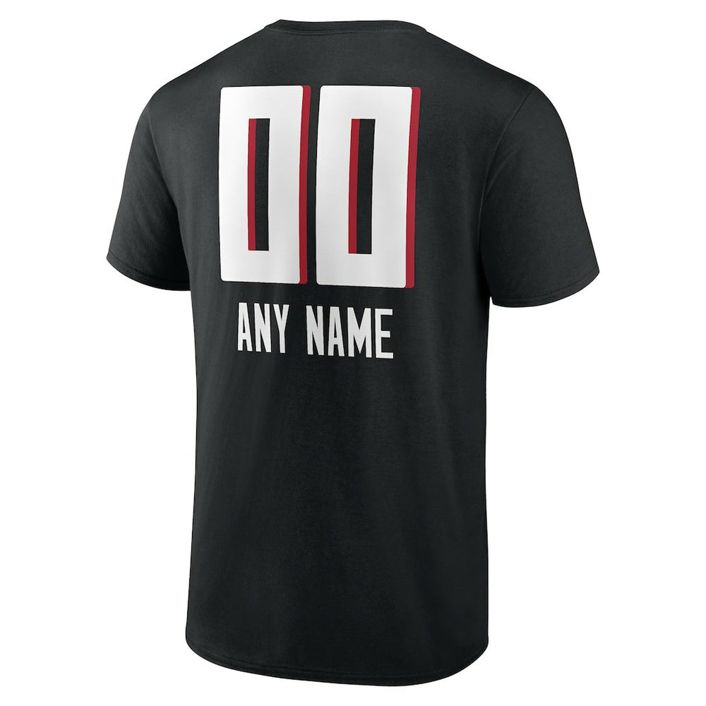Atlanta Falcons Personalized Name & Number Team Wordmark T-Shirt Black | NFL