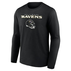 Baltimore Ravens Personalized Name & Number Team Wordmark Long Sleeve T-Shirt Black | NFL