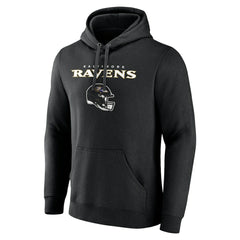 Baltimore Ravens Personalized Name & Number Team Wordmark Pullover Hoodie Black | NFL