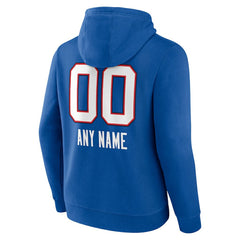 Buffalo Bills Personalized Name & Number Team Wordmark Pullover Hoodie Royal | NFL