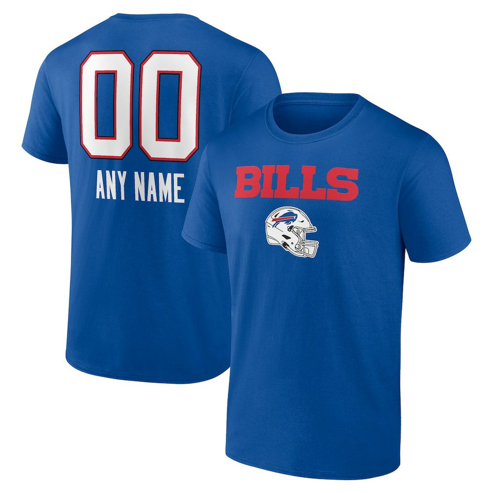 Buffalo Bills Personalized Name & Number Team Wordmark T-Shirt Royal | NFL
