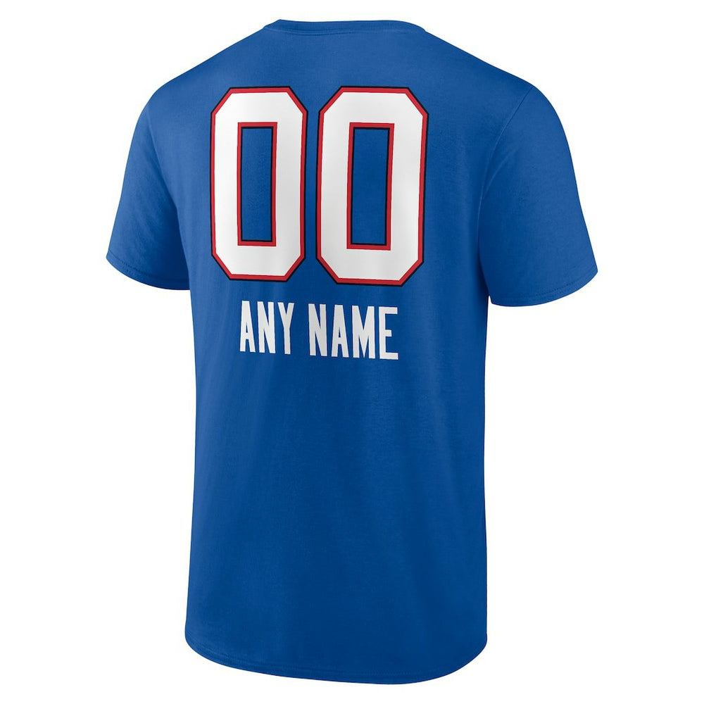 Buffalo Bills Personalized Name & Number Team Wordmark T-Shirt Royal | NFL