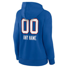 Buffalo Bills Women's Personalized Name & Number Team Wordmark Pullover Hoodie Royal | NFL