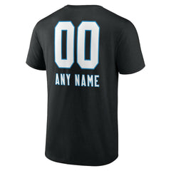Carolina Panthers Personalized Name & Number Team Wordmark T-Shirt Black | NFL