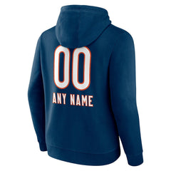 Chicago Bears Personalized Name & Number Team Wordmark Pullover Hoodie Navy | NFL
