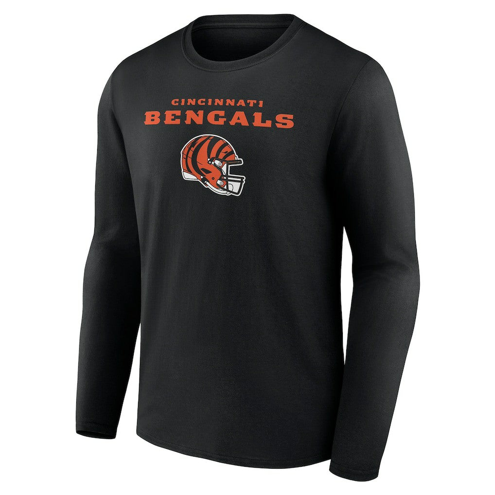 Cincinnati Bengals Personalized Name & Number Team Wordmark Long Sleeve T-Shirt Black | NFL