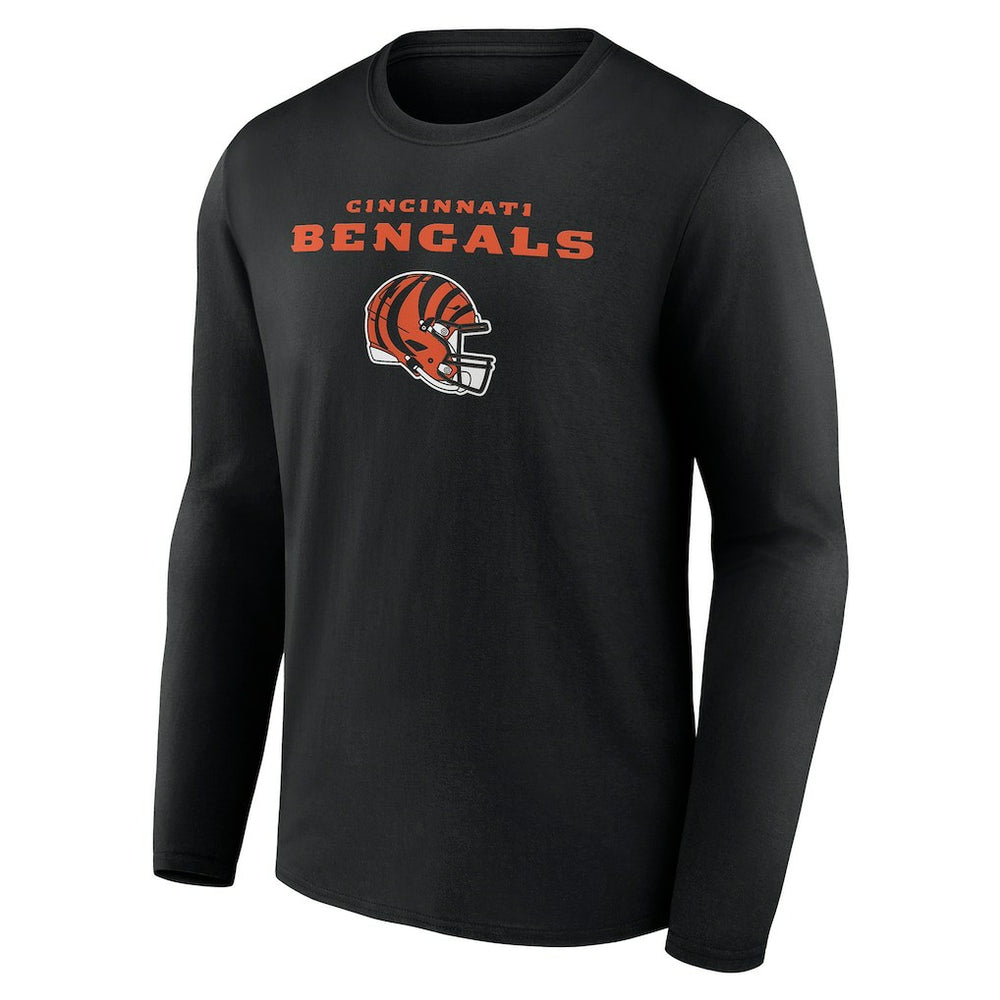 Cincinnati Bengals Personalized Name & Number Team Wordmark Long Sleeve T-Shirt Black | NFL