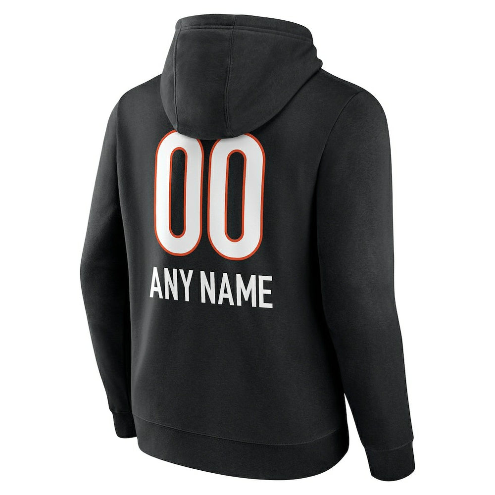 Cincinnati Bengals Personalized Name & Number Team Wordmark Pullover Hoodie Black | NFL