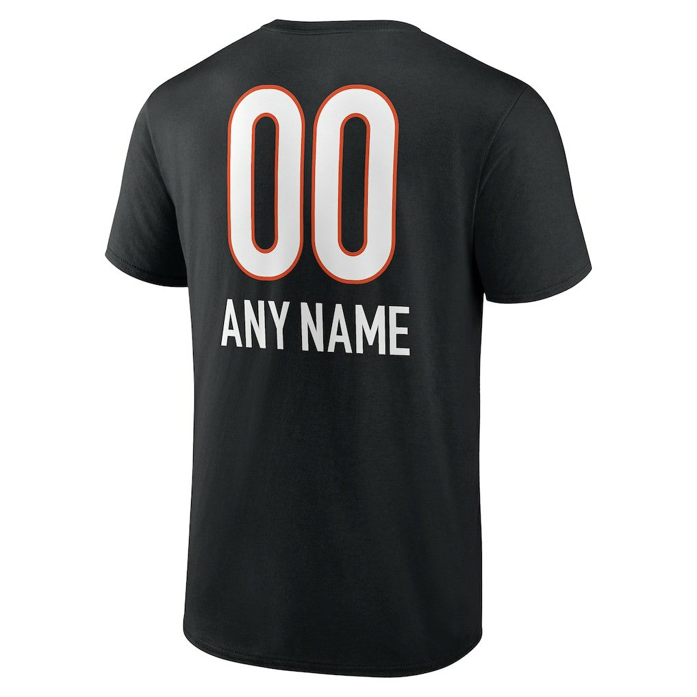 Cincinnati Bengals Personalized Name & Number Team Wordmark T-Shirt Black | NFL