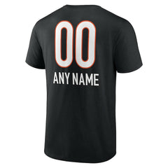 Cincinnati Bengals Personalized Name & Number Team Wordmark T-Shirt Black | NFL