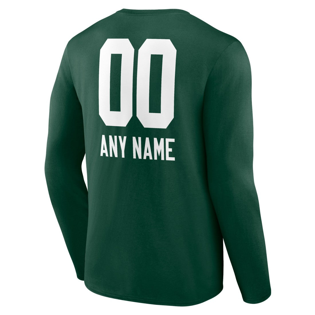 Green Bay Packers Personalized Name & Number Team Wordmark Long Sleeve T-Shirt Green | NFL