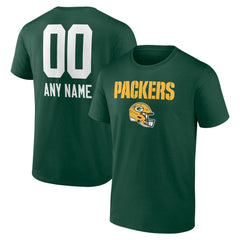 Green Bay Packers Personalized Name & Number Team Wordmark T-Shirt Green | NFL