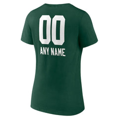 Green Bay Packers Women's Personalized Name & Number Team Wordmark V-Neck T-Shirt Green | NFL