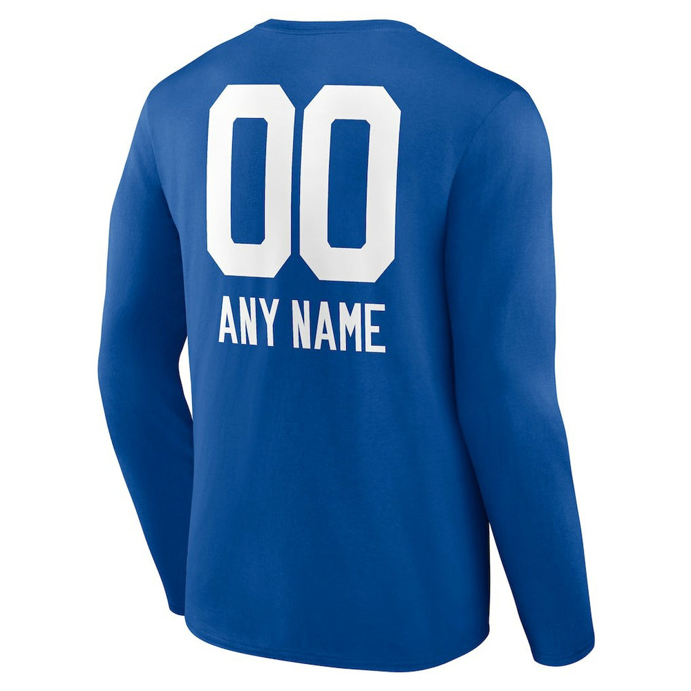 Indianapolis Colts Personalized Name & Number Team Wordmark Long Sleeve T-Shirt Royal | NFL