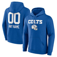 Indianapolis Colts Personalized Name & Number Team Wordmark Pullover Hoodie Royal | NFL