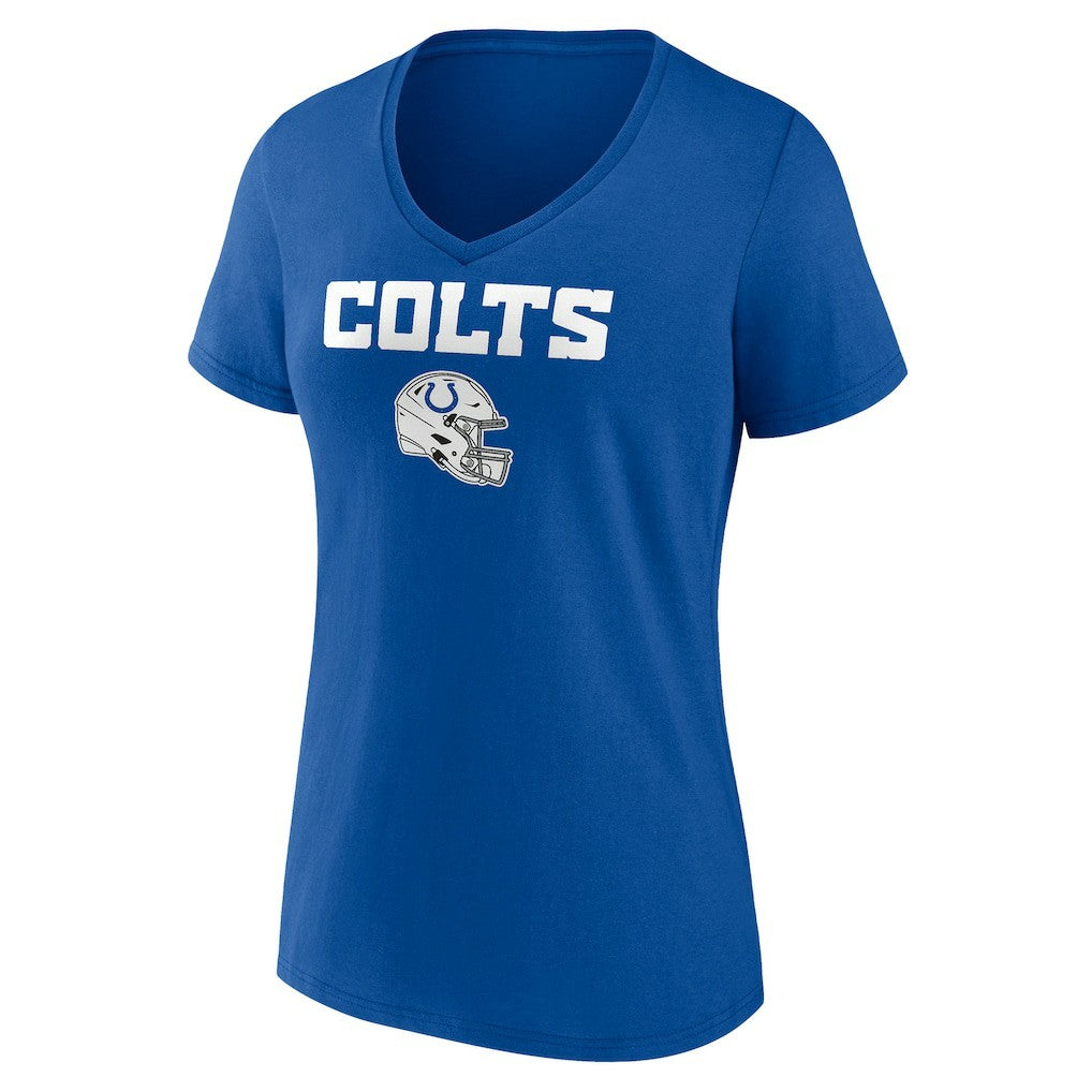 Indianapolis Colts Women's Personalized Name & Number Team Wordmark V-Neck T-Shirt Royal | NFL