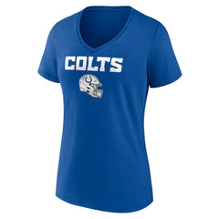 Indianapolis Colts Women's Personalized Name & Number Team Wordmark V-Neck T-Shirt Royal | NFL