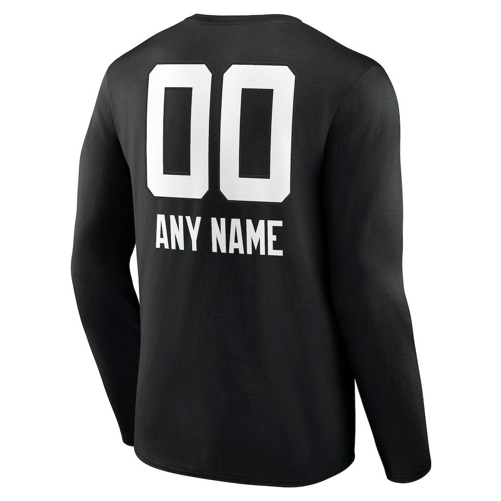 Jacksonville Jaguars Personalized Name & Number Team Wordmark Long Sleeve T-Shirt Black | NFL
