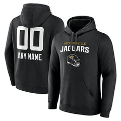 Jacksonville Jaguars Personalized Name & Number Team Wordmark Pullover Hoodie Black | NFL