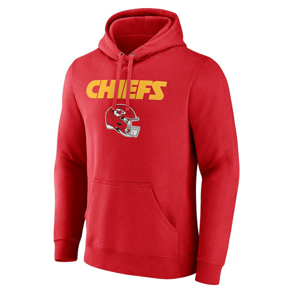 Kansas City Chiefs Personalized Name & Number Team Wordmark Pullover Hoodie Red | NFL