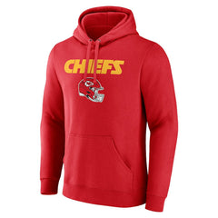 Kansas City Chiefs Personalized Name & Number Team Wordmark Pullover Hoodie Red | NFL