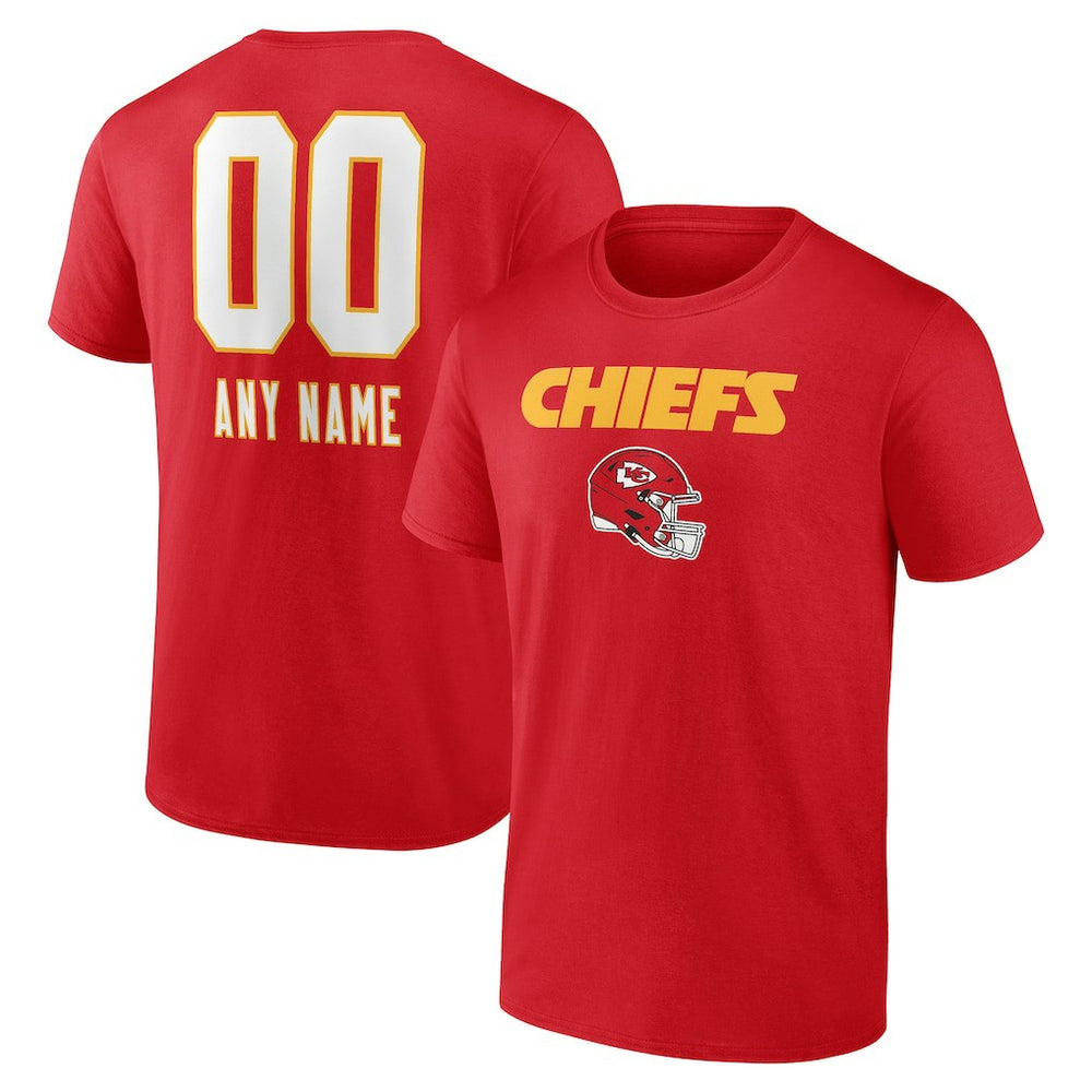Kansas City Chiefs Personalized Name & Number Team Wordmark T-Shirt Red | NFL