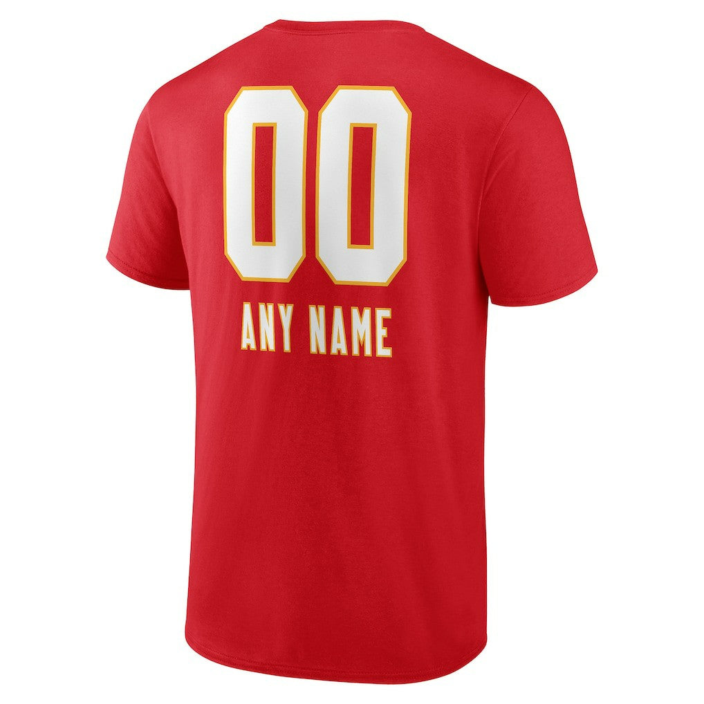 Kansas City Chiefs Personalized Name & Number Team Wordmark T-Shirt Red | NFL