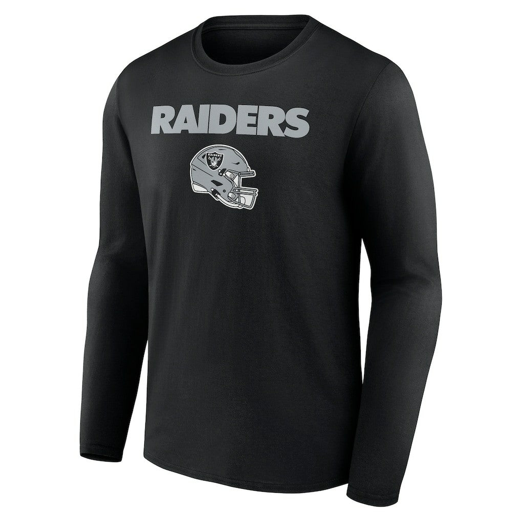 Las Vegas Raiders Personalized Name & Number Team Wordmark Long Sleeve T-Shirt Black | NFL