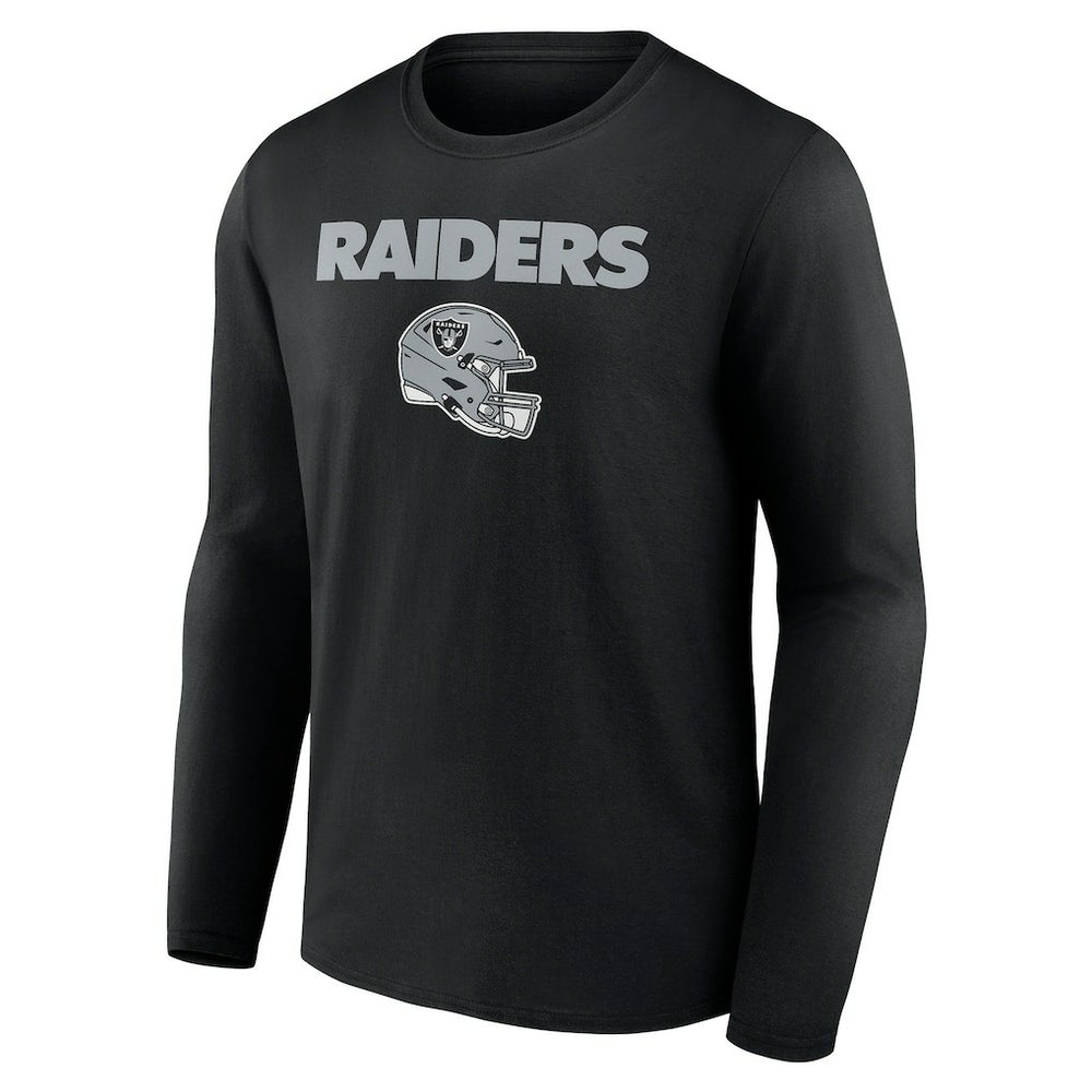 Las Vegas Raiders Personalized Name & Number Team Wordmark Long Sleeve T-Shirt Black | NFL