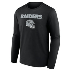 Las Vegas Raiders Personalized Name & Number Team Wordmark Long Sleeve T-Shirt Black | NFL